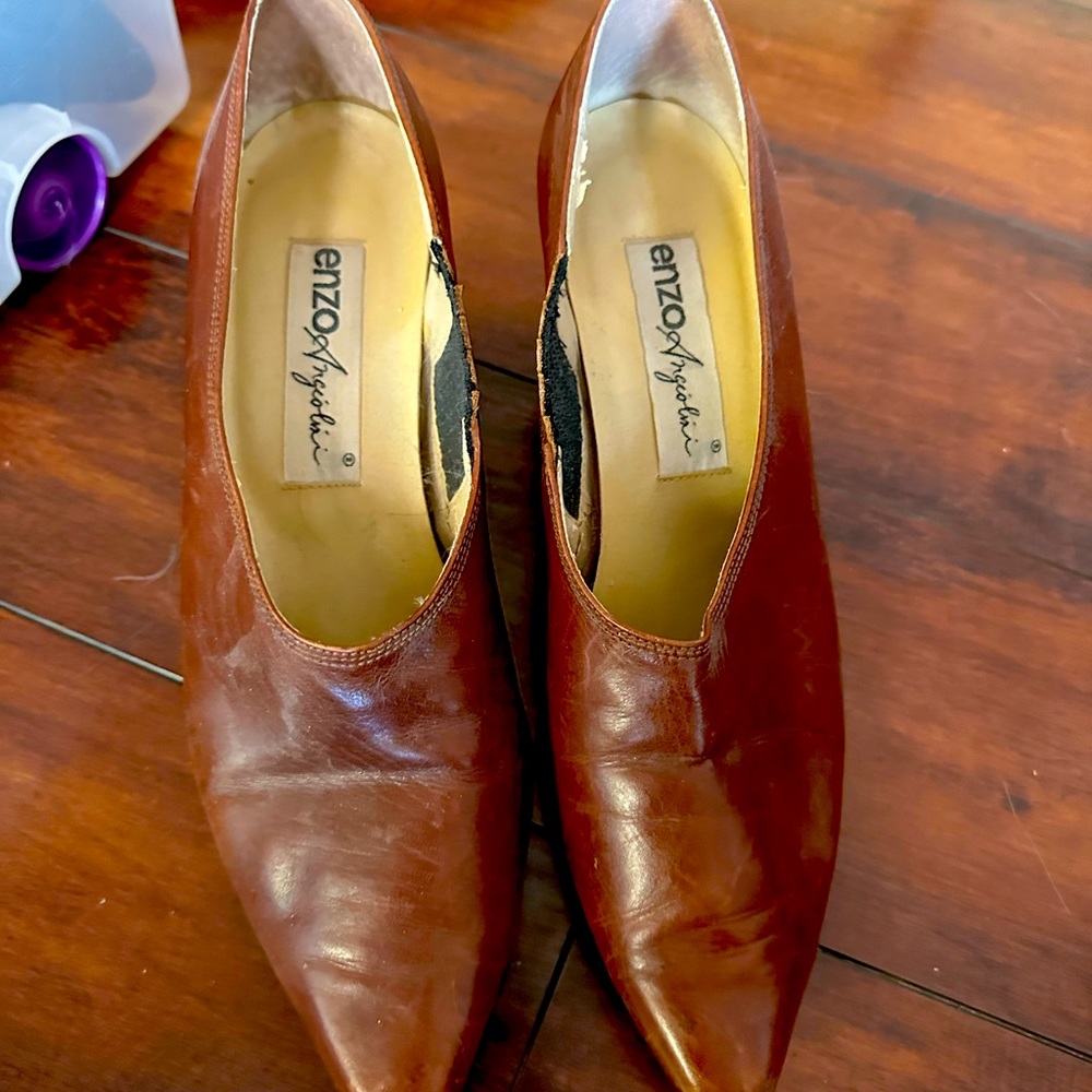 Enzo angiolini brown leather booties. All leather. Butter soft.